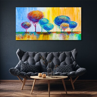 Tablou canvas Copaci colorați în lumina apusului