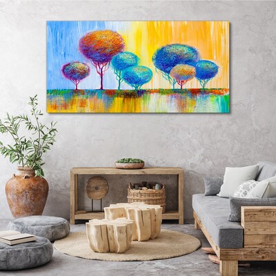 Tablou canvas Copaci colorați în lumina apusului