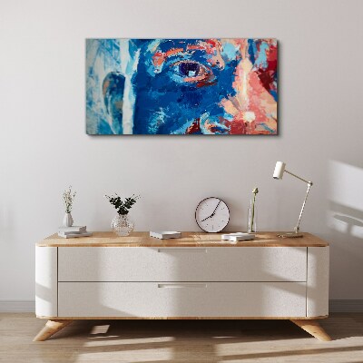 Tablou canvas Față intensă în nuanțe de albastru