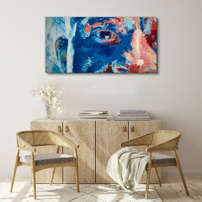 Tablou canvas Față intensă în nuanțe de albastru