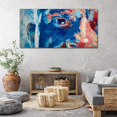 Tablou canvas Față intensă în nuanțe de albastru