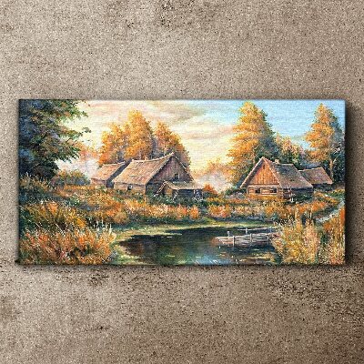 Tablou canvas Un peisaj rural liniștit dimineața