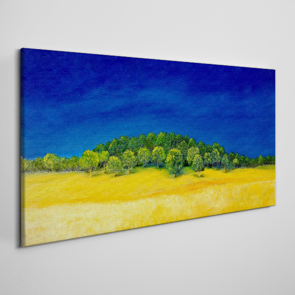 Tablou canvas Câmpuri aurii sub cerul albastru