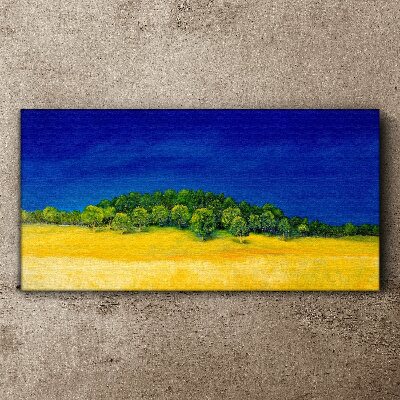 Tablou canvas Câmpuri aurii sub cerul albastru