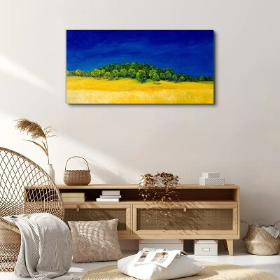 Tablou canvas Câmpuri aurii sub cerul albastru