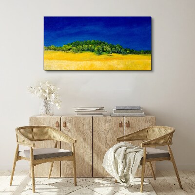 Tablou canvas Câmpuri aurii sub cerul albastru