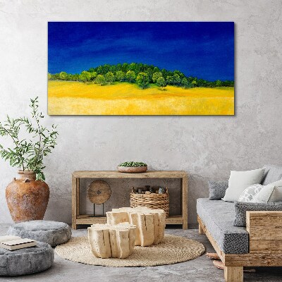 Tablou canvas Câmpuri aurii sub cerul albastru