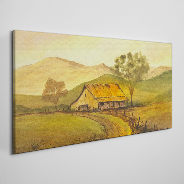 Tablou canvas Un peisaj rural liniștit dimineața