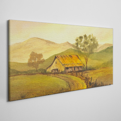 Tablou canvas Un peisaj rural liniștit dimineața