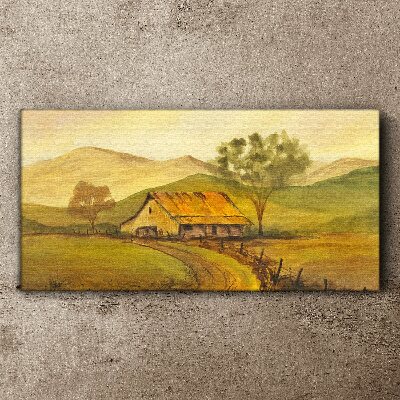 Tablou canvas Un peisaj rural liniștit dimineața