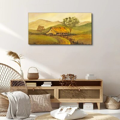 Tablou canvas Un peisaj rural liniștit dimineața