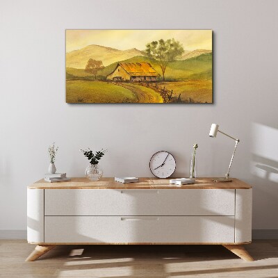 Tablou canvas Un peisaj rural liniștit dimineața