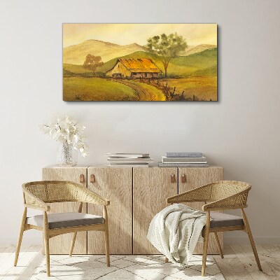 Tablou canvas Un peisaj rural liniștit dimineața