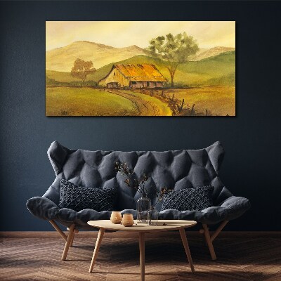 Tablou canvas Un peisaj rural liniștit dimineața