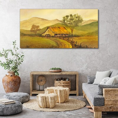 Tablou canvas Un peisaj rural liniștit dimineața