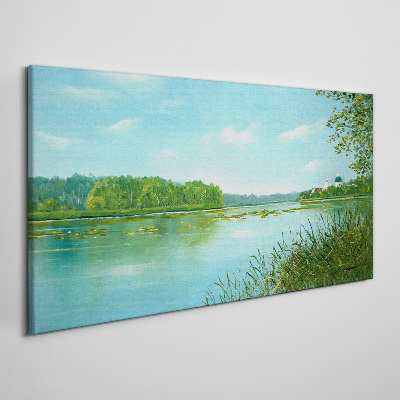 Tablou canvas Un peisaj liniștit lângă apă