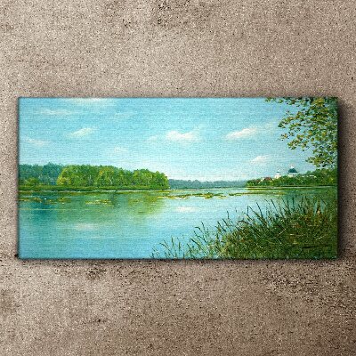 Tablou canvas lac pădure natura