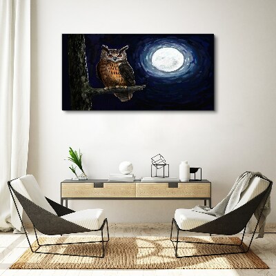 Tablou canvas Bufniță în lumina lunii