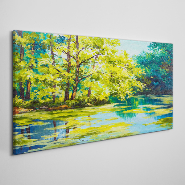 Tablou canvas Peisaj de vară pe malul lacului
