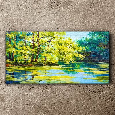 Tablou canvas Peisaj de vară pe malul lacului