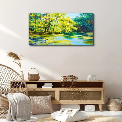 Tablou canvas Peisaj de vară pe malul lacului