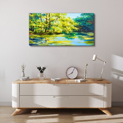 Tablou canvas Peisaj de vară pe malul lacului