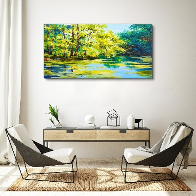 Tablou canvas Peisaj de vară pe malul lacului