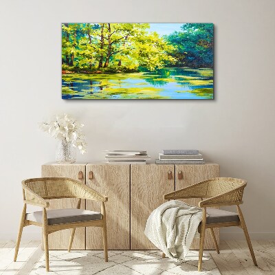 Tablou canvas Peisaj de vară pe malul lacului