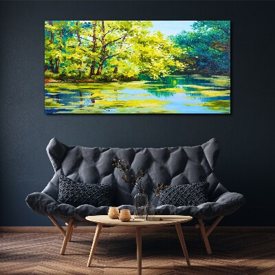 Tablou canvas Peisaj de vară pe malul lacului