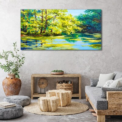 Tablou canvas Peisaj de vară pe malul lacului