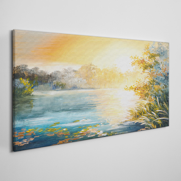 Tablou canvas Dimineața calmă lângă râu