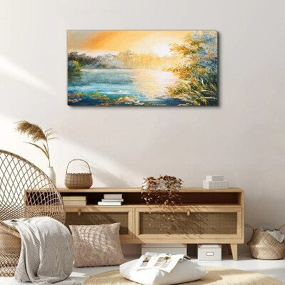 Tablou canvas Dimineața calmă lângă râu
