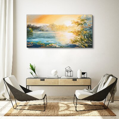 Tablou canvas Dimineața calmă lângă râu