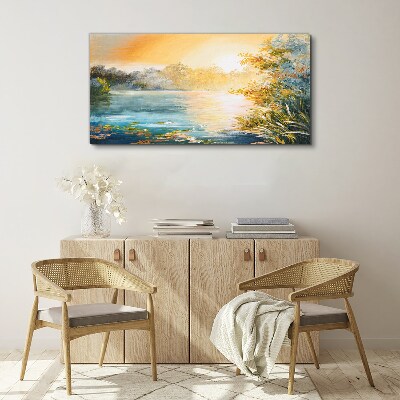 Tablou canvas Dimineața calmă lângă râu