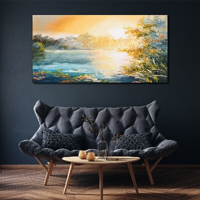 Tablou canvas Dimineața calmă lângă râu