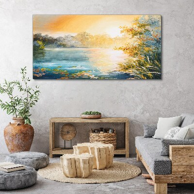 Tablou canvas Dimineața calmă lângă râu