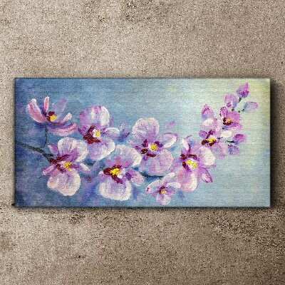 Tablou canvas Orhidee florale pe fundal albastru