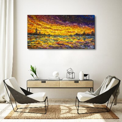 Tablou canvas Ora de aur la lac
