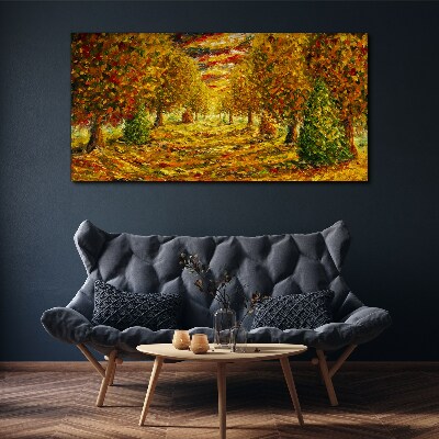 Tablou canvas Pictură de pădure de toamnă