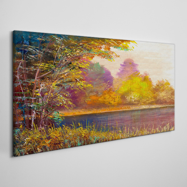 Tablou canvas Culori de toamnă lângă lac
