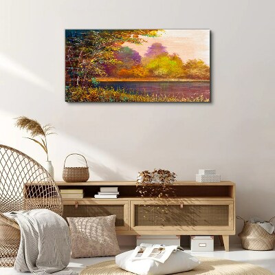 Tablou canvas Culori de toamnă lângă lac