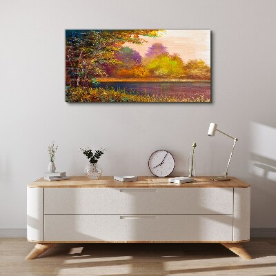 Tablou canvas Culori de toamnă lângă lac
