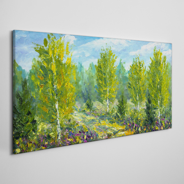 Tablou canvas Copaci de primăvară în verde