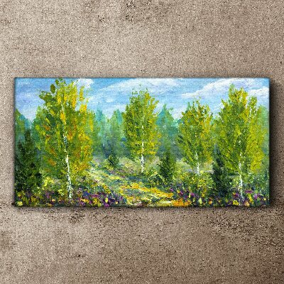 Tablou canvas Copaci de primăvară în verde