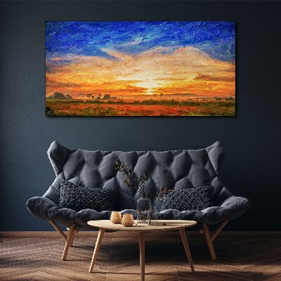 Tablou canvas Apus peste un peisaj rural