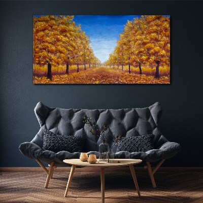 Tablou canvas Alei aurii în peisajul de toamnă
