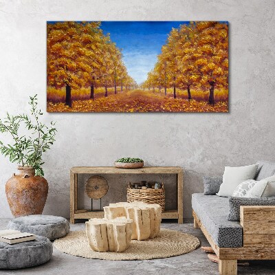Tablou canvas Alei aurii în peisajul de toamnă