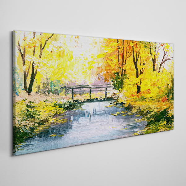Tablou canvas Toamnă de aur pe râu