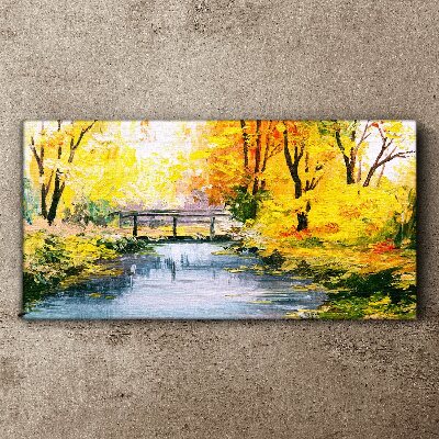 Tablou canvas Toamnă de aur pe râu