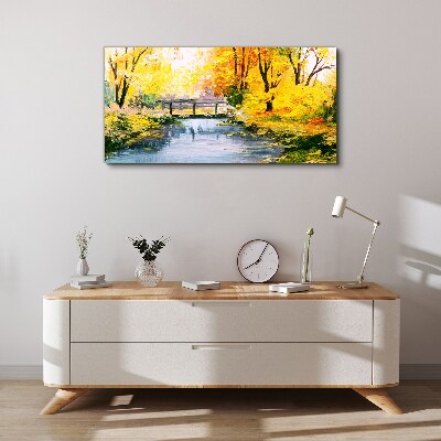 Tablou canvas Toamnă de aur pe râu